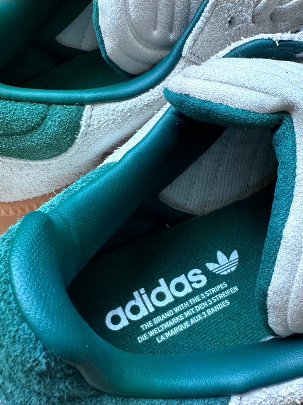 adidas Samba XLG Cream Suede with Dark Green Stripes and Gum Sole Size 10 - Picture 12 of 14